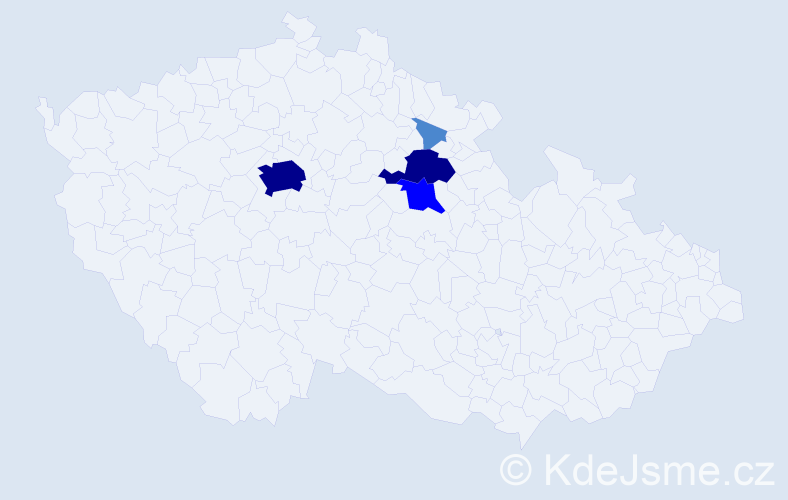 Příjmení: 'Zirnsáková', počet výskytů 9 v celé ČR