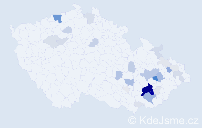 Příjmení: 'Baštinec', počet výskytů 90 v celé ČR