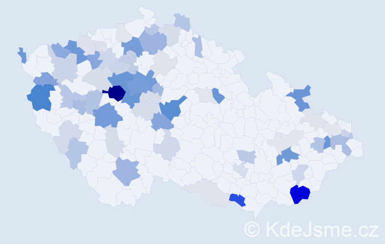 Příjmení: 'Manda', počet výskytů 260 v celé ČR