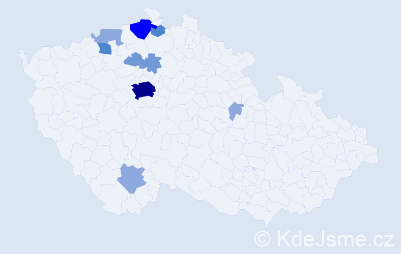 Příjmení: 'Rališová', počet výskytů 24 v celé ČR