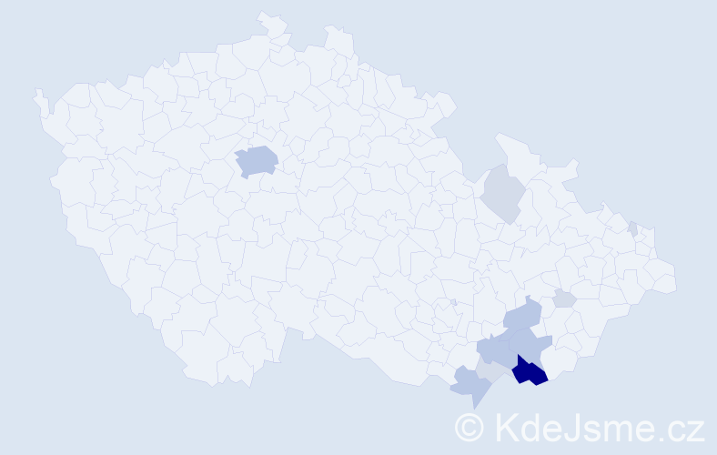 Příjmení: 'Hřibňáková', počet výskytů 32 v celé ČR
