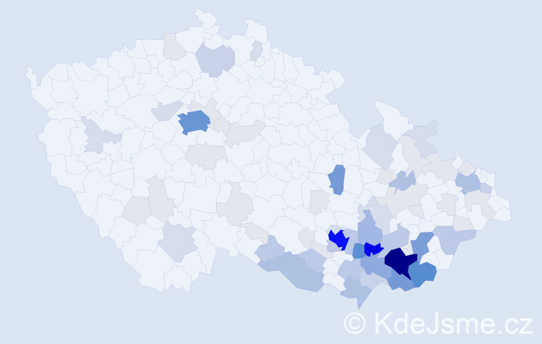 Příjmení: 'Rybnikářová', počet výskytů 285 v celé ČR