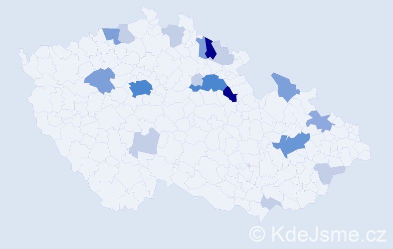 Příjmení: 'Prošvicová', počet výskytů 57 v celé ČR