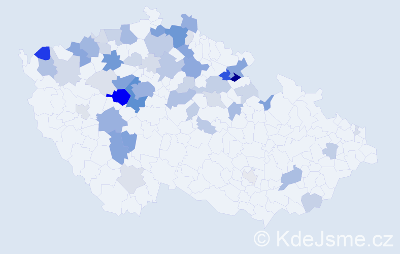 Příjmení: 'Hrudka', počet výskytů 231 v celé ČR
