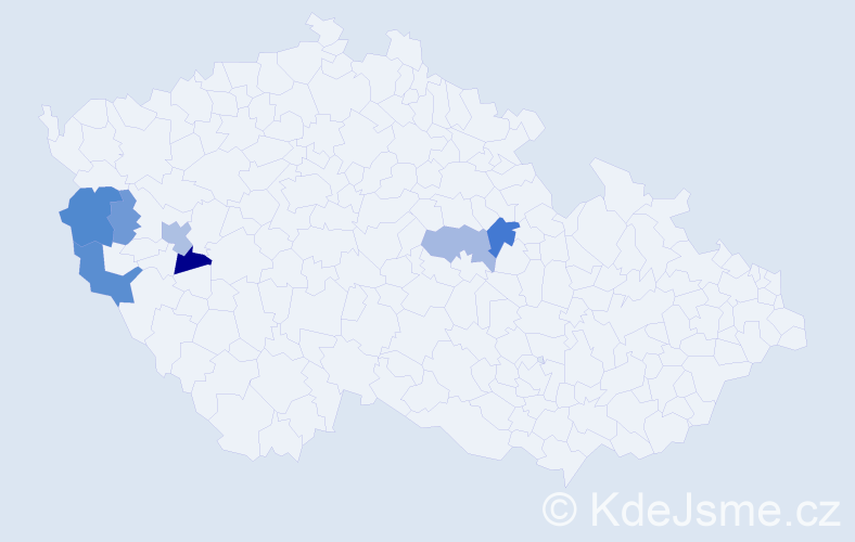 Příjmení: 'Vavruňková', počet výskytů 17 v celé ČR