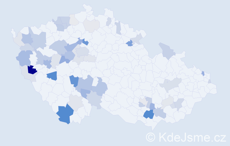 Příjmení: 'Zvonař', počet výskytů 175 v celé ČR