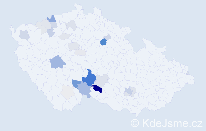 Příjmení: 'Šimků', počet výskytů 126 v celé ČR