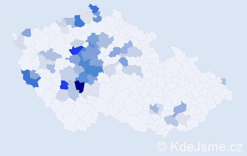 Příjmení: 'Hroník', počet výskytů 236 v celé ČR