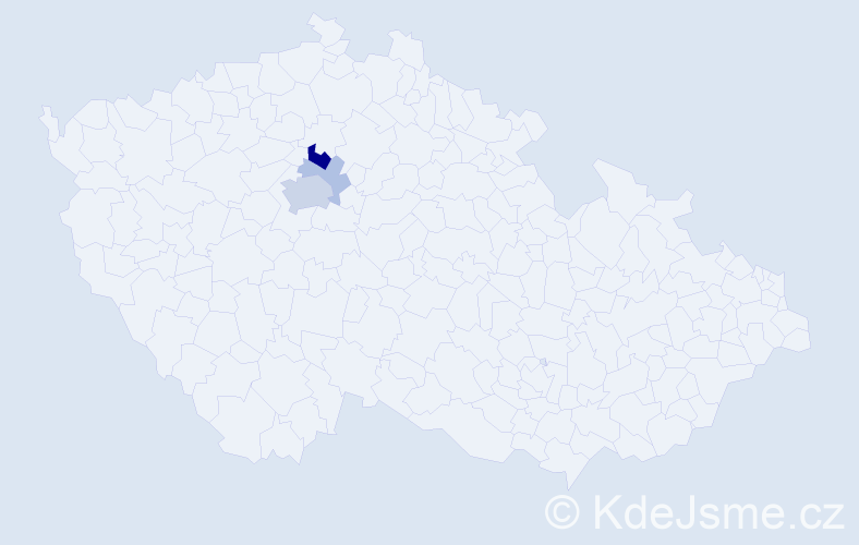 Příjmení: 'Kelin', počet výskytů 9 v celé ČR