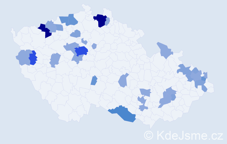 Příjmení: 'Bérešová', počet výskytů 74 v celé ČR