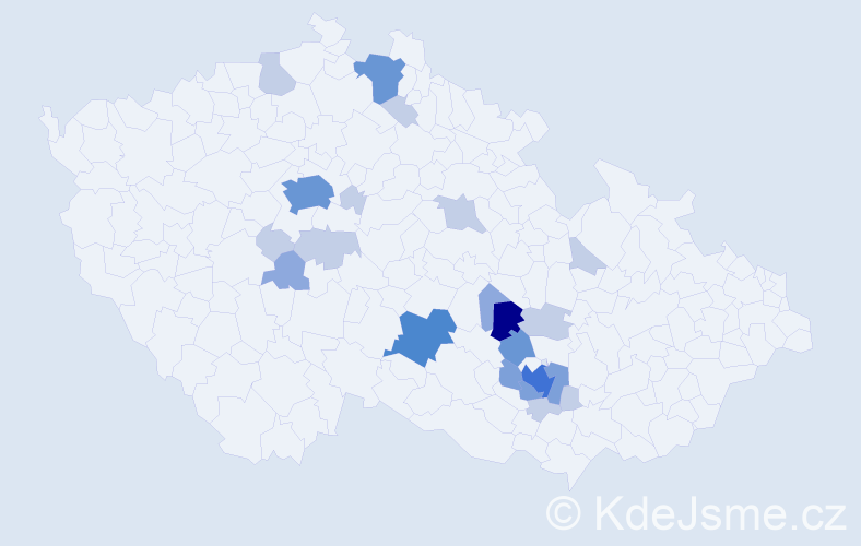 Příjmení: 'Sadecká', počet výskytů 54 v celé ČR