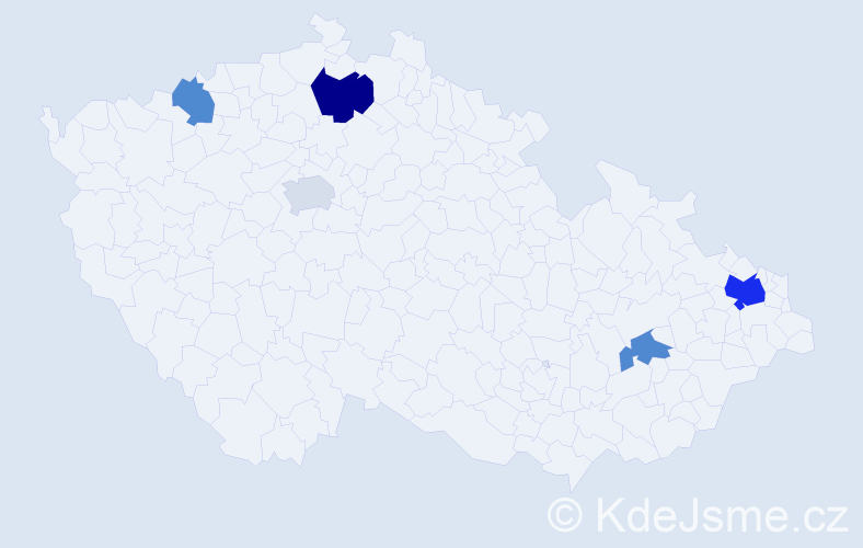 Příjmení: 'Brezula', počet výskytů 9 v celé ČR