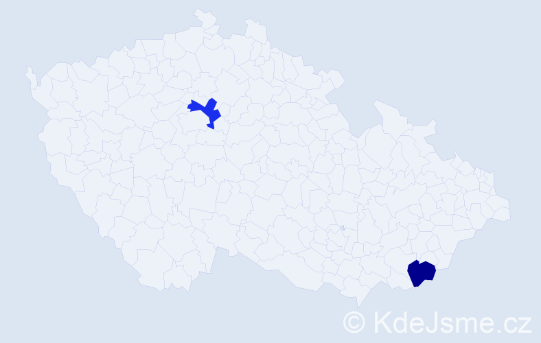Příjmení: 'Plyska', počet výskytů 2 v celé ČR