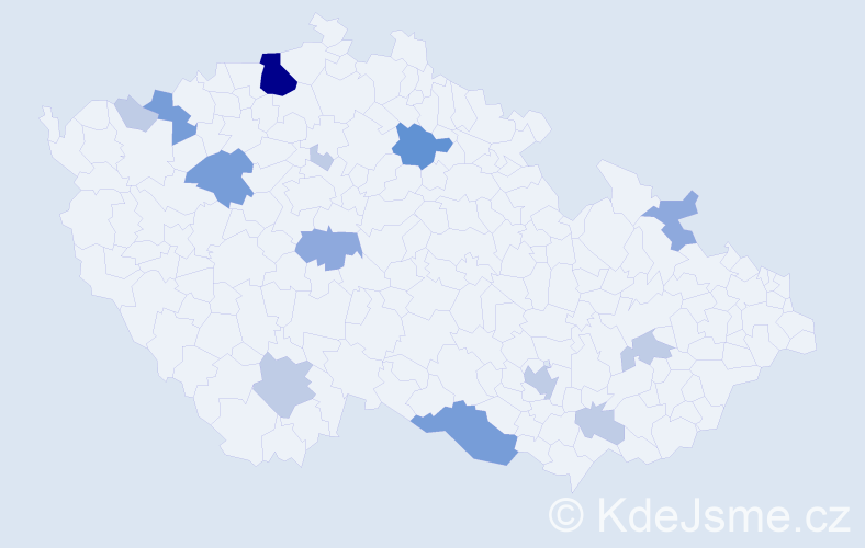 Příjmení: 'Zedeková', počet výskytů 33 v celé ČR