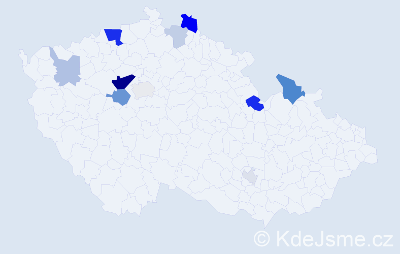 Příjmení: 'Botová', počet výskytů 27 v celé ČR