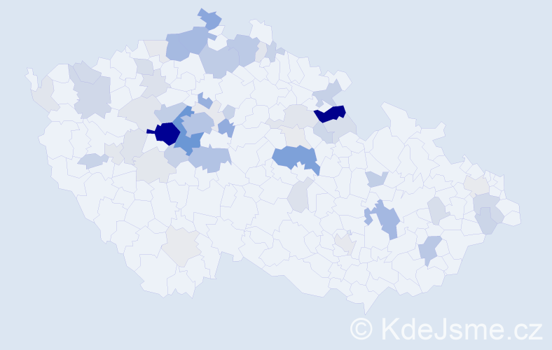 Příjmení: 'Čepelová', počet výskytů 210 v celé ČR