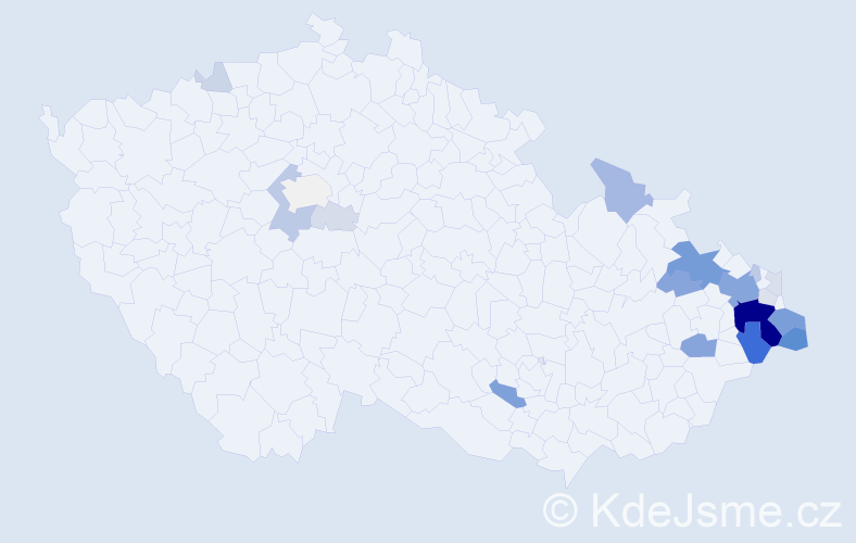 Příjmení: 'Dužík', počet výskytů 79 v celé ČR