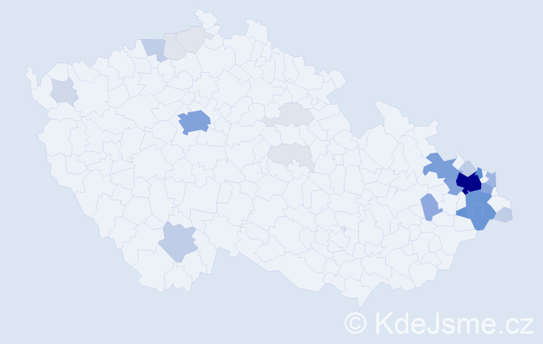 Příjmení: 'Bialek', počet výskytů 139 v celé ČR