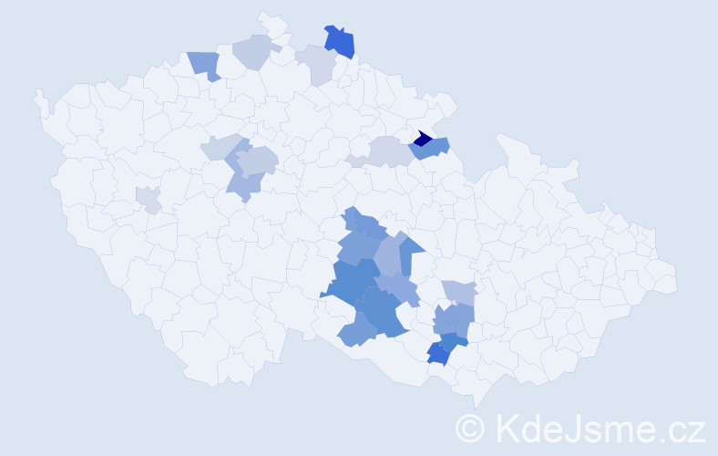 Příjmení: 'Belatková', počet výskytů 54 v celé ČR