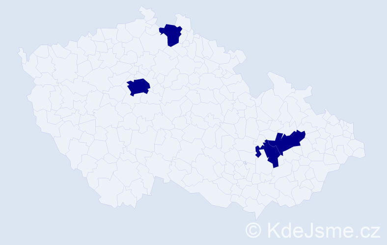 Příjmení: 'Keser', počet výskytů 4 v celé ČR