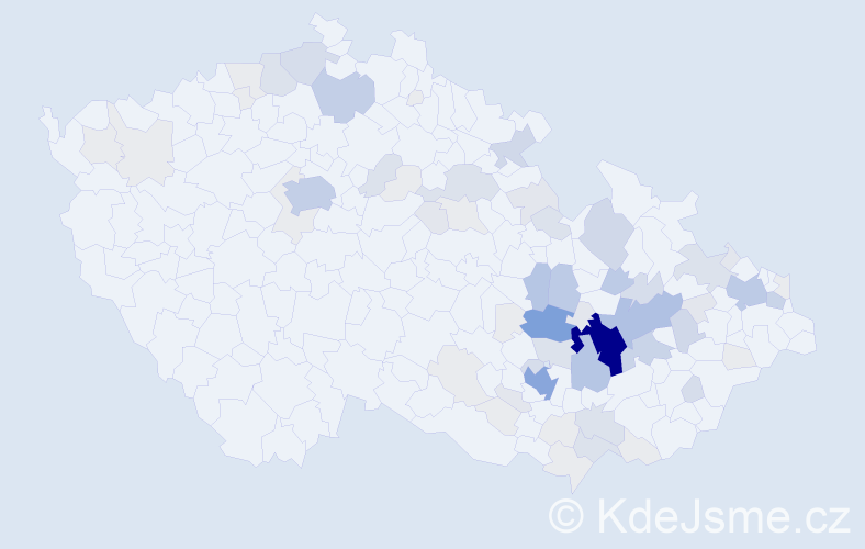 Příjmení: 'Trnečka', počet výskytů 276 v celé ČR