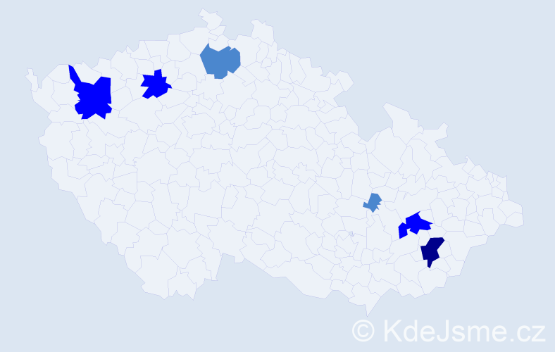 Příjmení: 'Rózsová', počet výskytů 11 v celé ČR