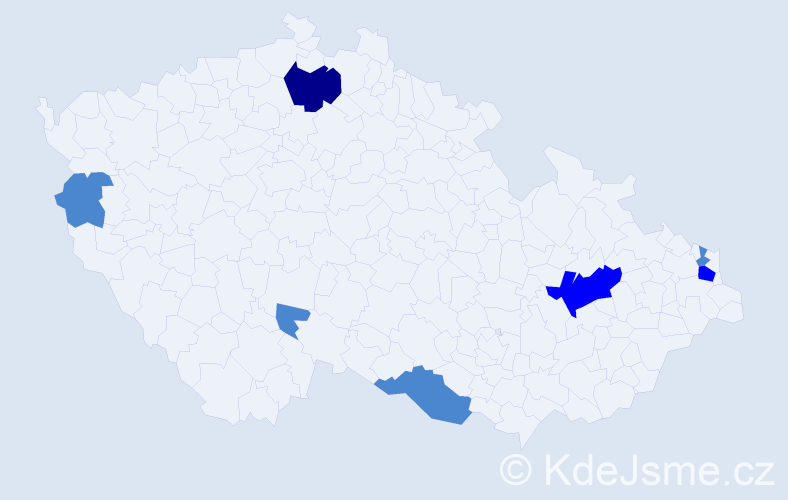 Příjmení: 'Czuczor', počet výskytů 11 v celé ČR