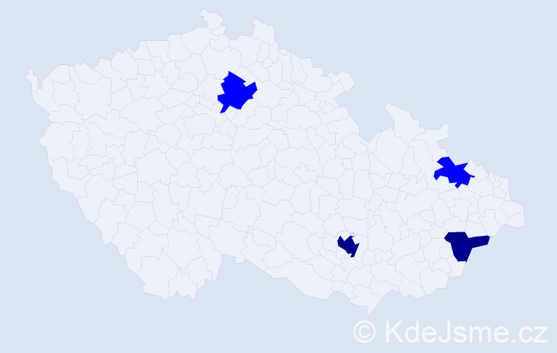 Příjmení: 'Oller', počet výskytů 6 v celé ČR