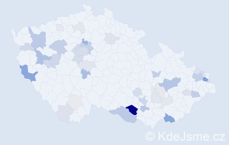 Příjmení: 'Šimšová', počet výskytů 144 v celé ČR