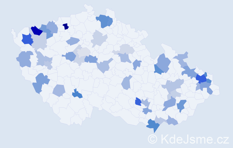 Příjmení: 'Marcinková', počet výskytů 111 v celé ČR