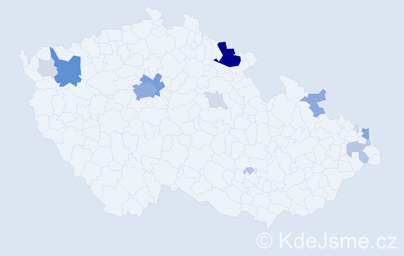 Příjmení: 'Duch', počet výskytů 48 v celé ČR