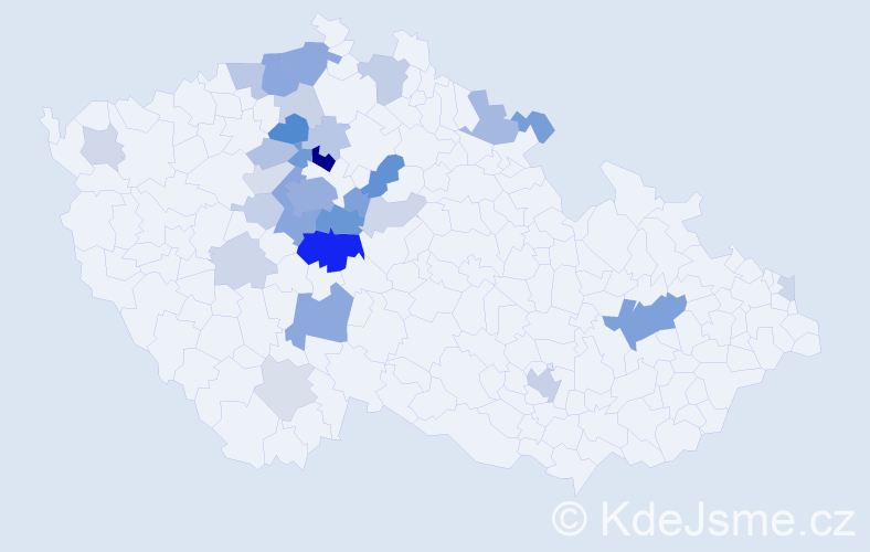 Příjmení: 'Klabík', počet výskytů 93 v celé ČR
