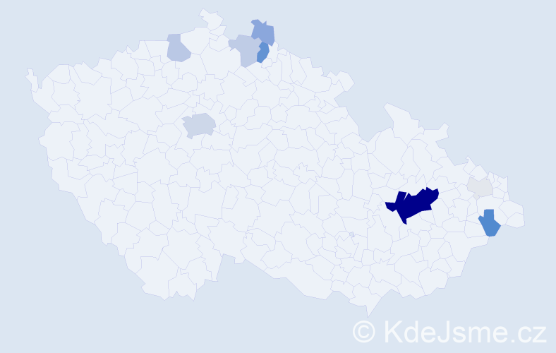 Příjmení: 'Cenklová', počet výskytů 42 v celé ČR