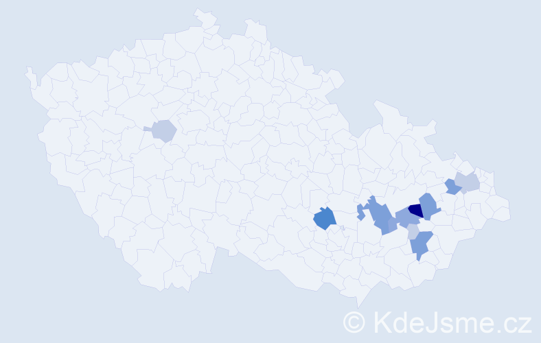 Příjmení: 'Rochla', počet výskytů 33 v celé ČR