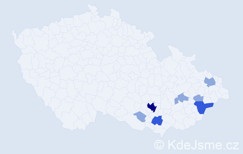 Příjmení: 'Drašková', počet výskytů 15 v celé ČR
