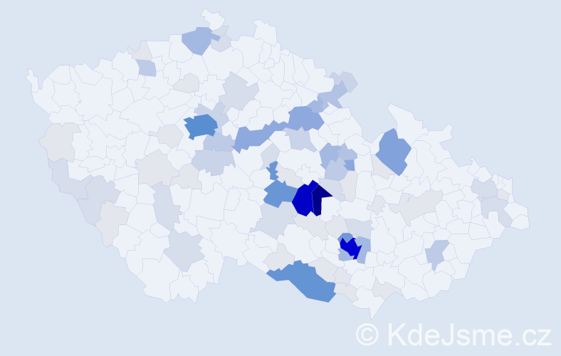 Příjmení: 'Mrkos', počet výskytů 307 v celé ČR