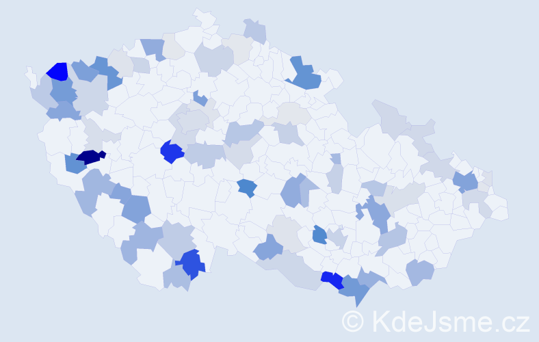 Příjmení: 'Rehák', počet výskytů 195 v celé ČR