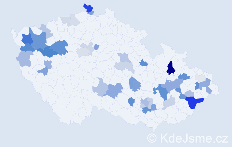 Příjmení: 'Zigmund', počet výskytů 100 v celé ČR