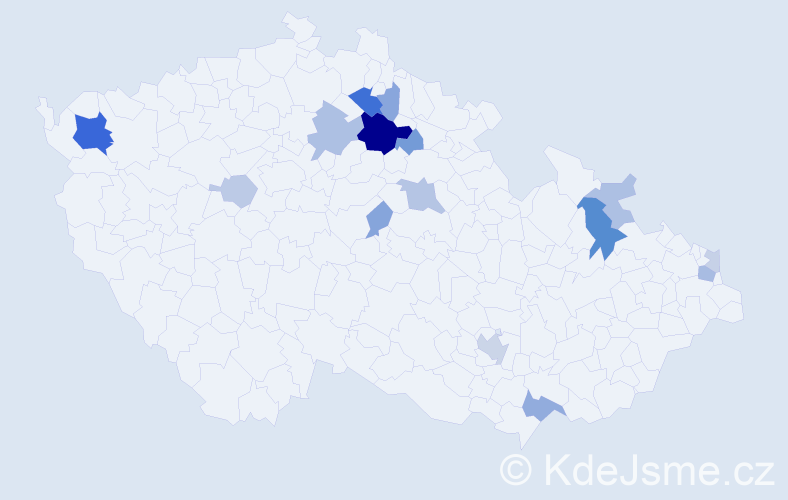 Příjmení: 'Rusznyáková', počet výskytů 38 v celé ČR