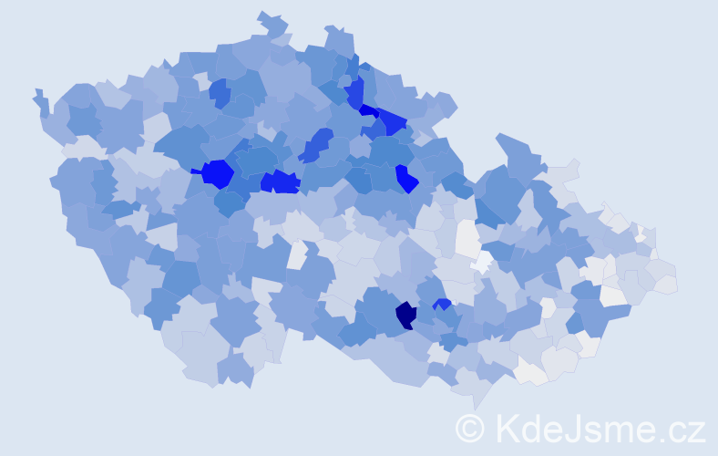 Příjmení: 'Malá', počet výskytů 6759 v celé ČR