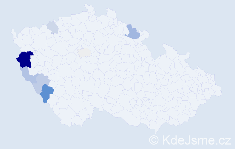 Příjmení: 'Bandžal', počet výskytů 15 v celé ČR