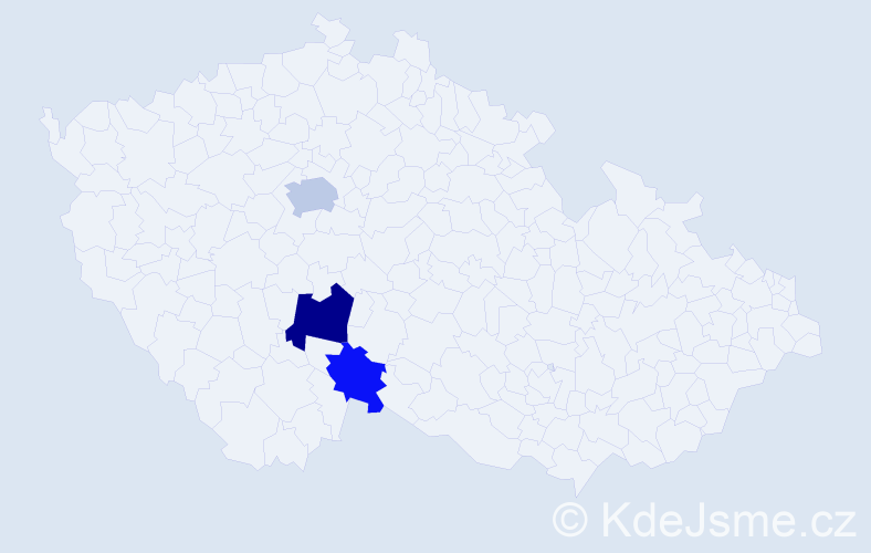 Příjmení: 'Gucková', počet výskytů 5 v celé ČR