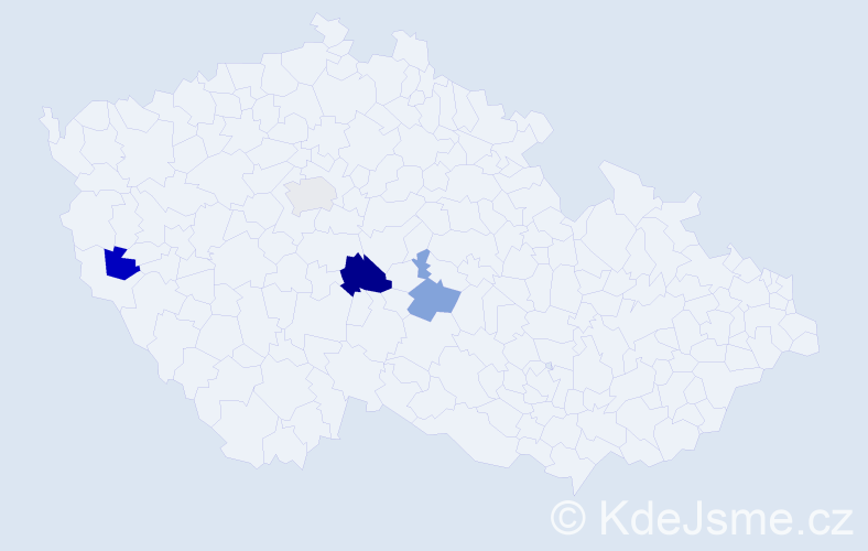 Příjmení: 'Hyldebrantová', počet výskytů 5 v celé ČR