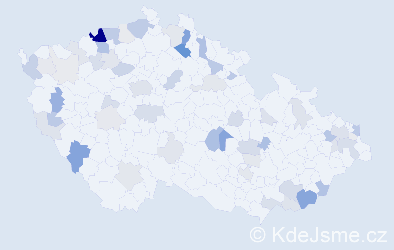 Příjmení: 'Kramárová', počet výskytů 166 v celé ČR