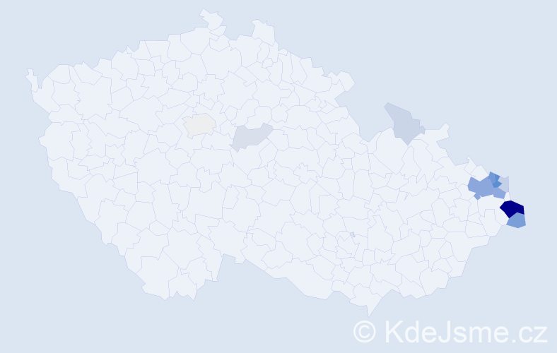 Příjmení: 'Bednarzová', počet výskytů 52 v celé ČR