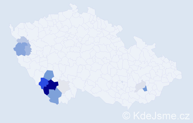 Příjmení: 'Markovec', počet výskytů 36 v celé ČR