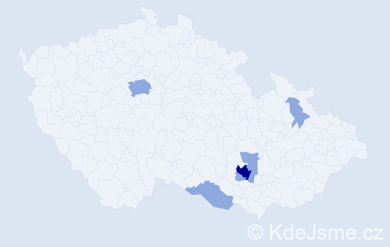 Příjmení: 'Merna', počet výskytů 11 v celé ČR