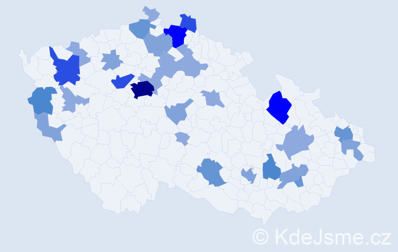 Příjmení: 'Molčanová', počet výskytů 82 v celé ČR