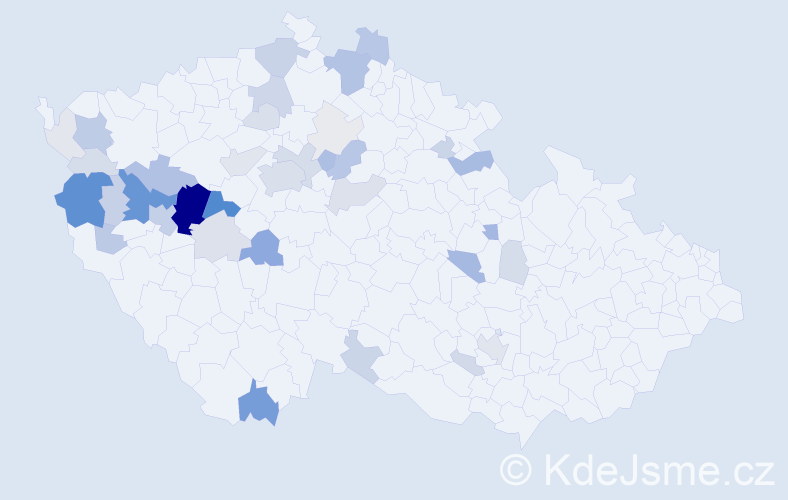 Příjmení: 'Kotva', počet výskytů 161 v celé ČR