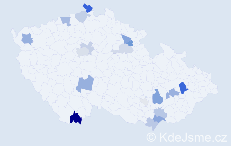 Příjmení: 'Remenár', počet výskytů 34 v celé ČR